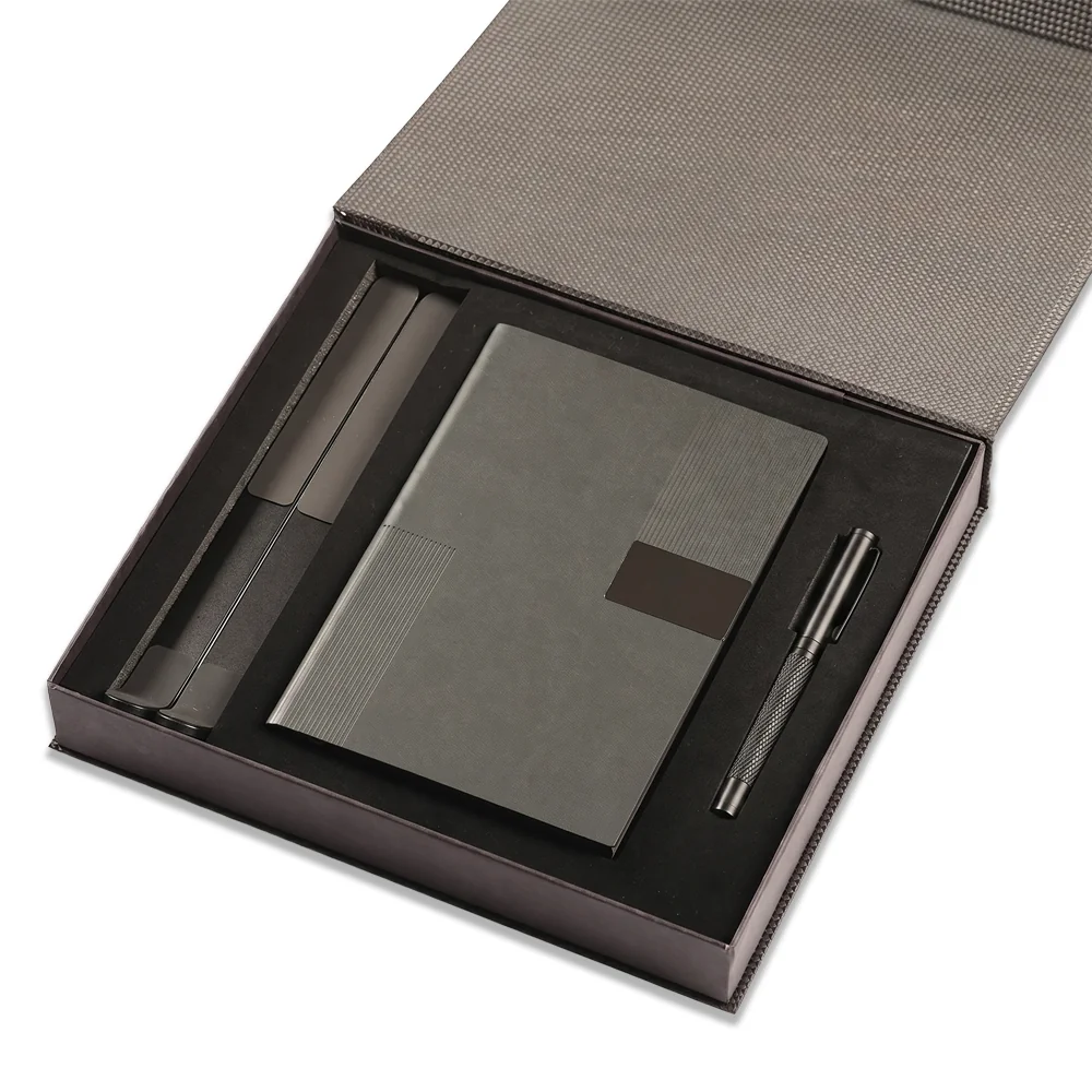 14×21 Termo Deri Defter, Kapaklı Metal Kalem & Laptop/Tablet Tutucu Kutulu VIP Hediye Seti