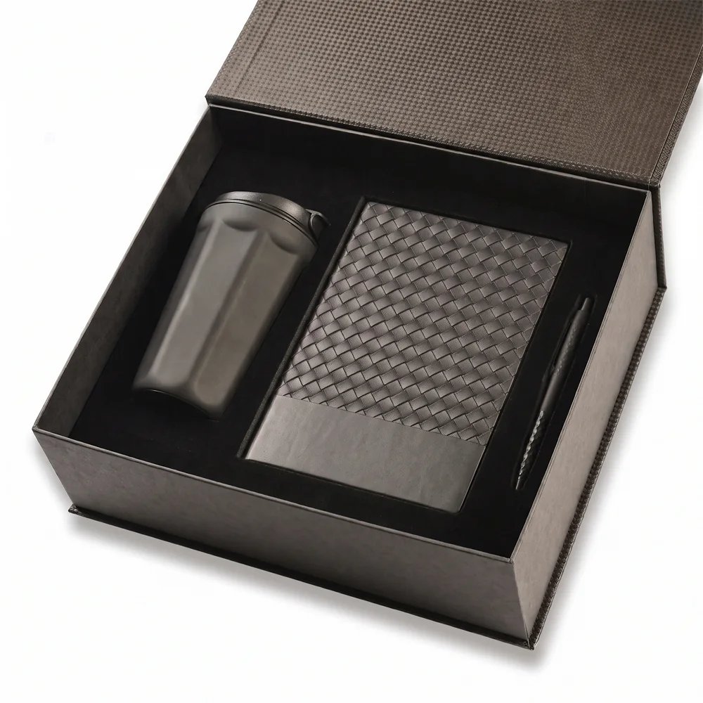 360 ml Dereceli Termos, Baklava Desenli Defter ve Diamond Touchpen Kalem Kutulu Hediye Seti