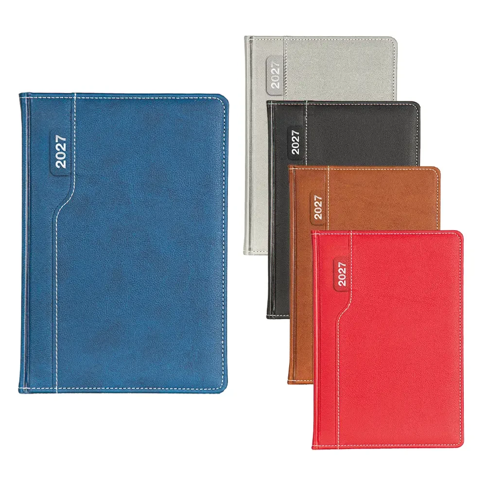 17 x 24 cm Termo PU Sert Kapaklı Günlük Tarihli Ajanda 320 Sayfa 70 gr Krem Çizgili İç Kağıt