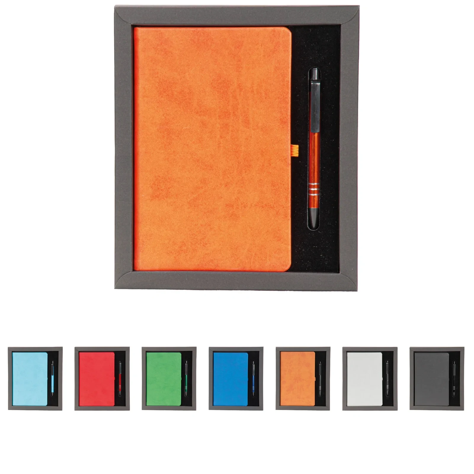 2’li Hediye Seti Termo Deri Defter 13x21 cm + Metal Tükenmez Kalem Özel Kutulu