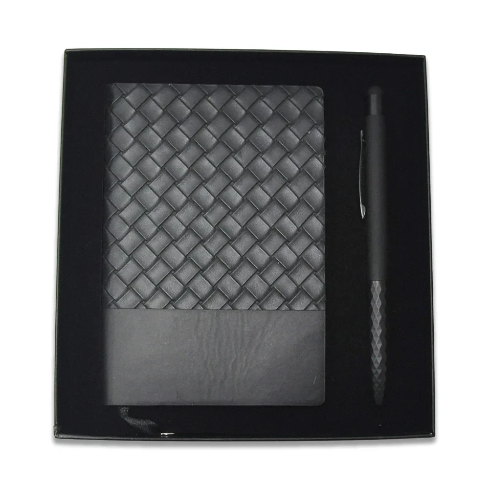 Touchpen Diamond Kalem & 9×14 Baklava Desenli Cep Defteri Kutulu Mini Hediye Seti
