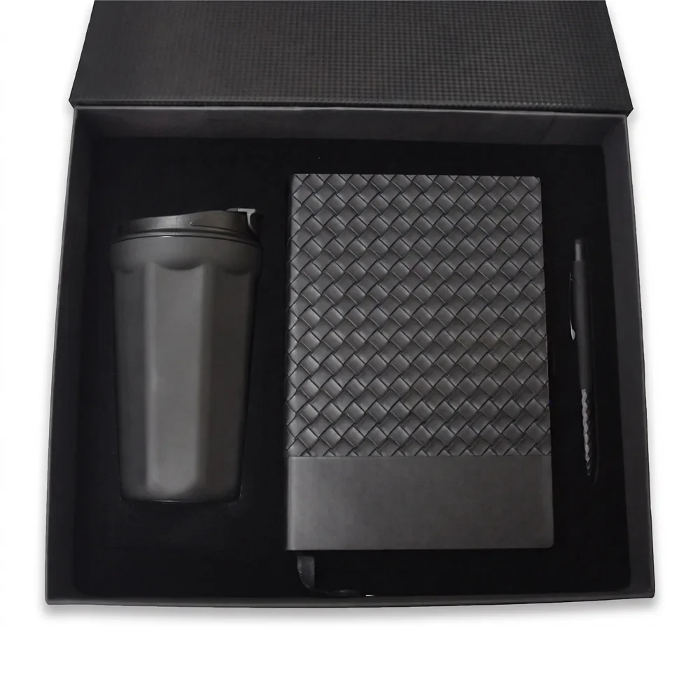 360 ml Dereceli Termos, Baklava Desenli Defter ve Diamond Touchpen Kalem Kutulu Hediye Seti