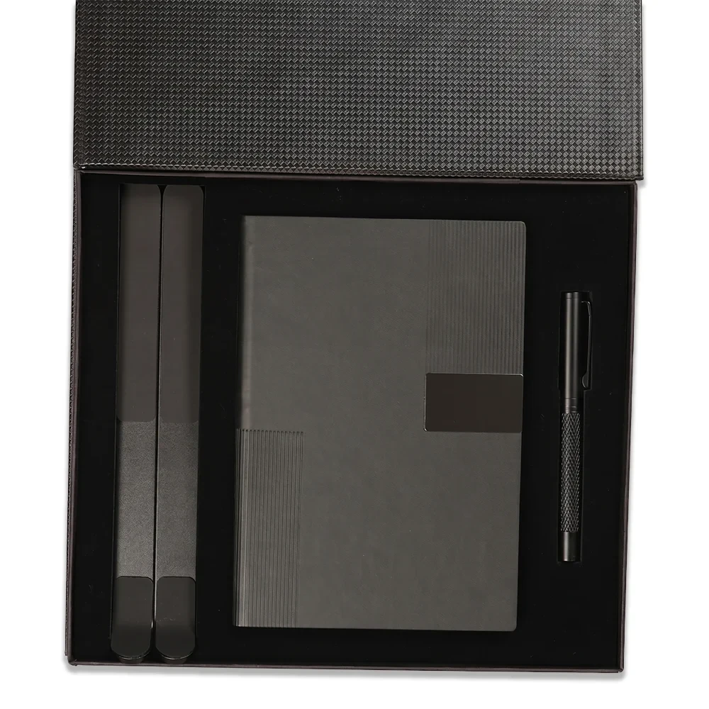 14×21 Termo Deri Defter, Kapaklı Metal Kalem & Laptop/Tablet Tutucu Kutulu VIP Hediye Seti