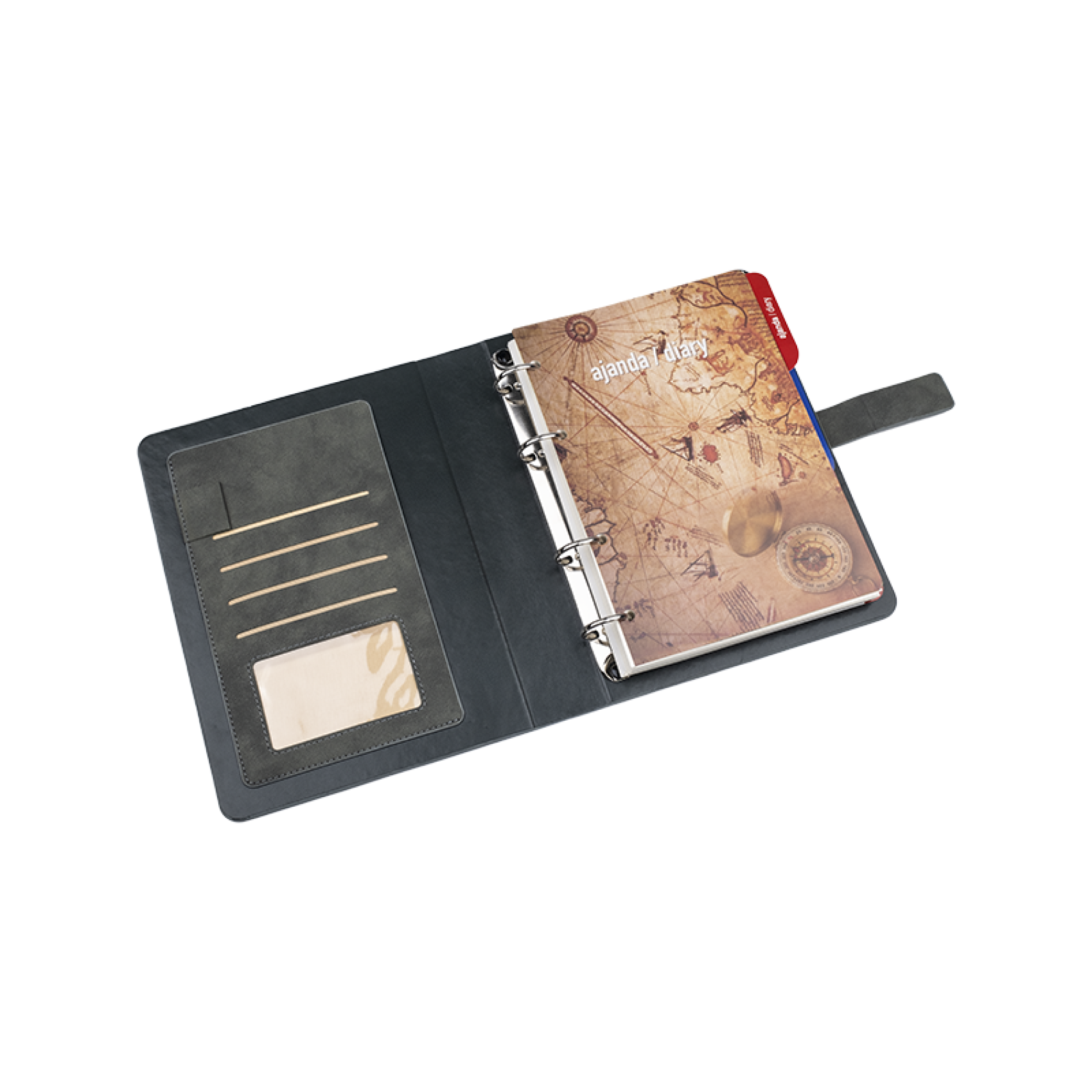 Metal Detaylı Tokalı Termo Deri Kapaklı, 70 gr Ivory Kağıtlı, 336 Sayfa Çizgili Tarihli Organizer Promozone