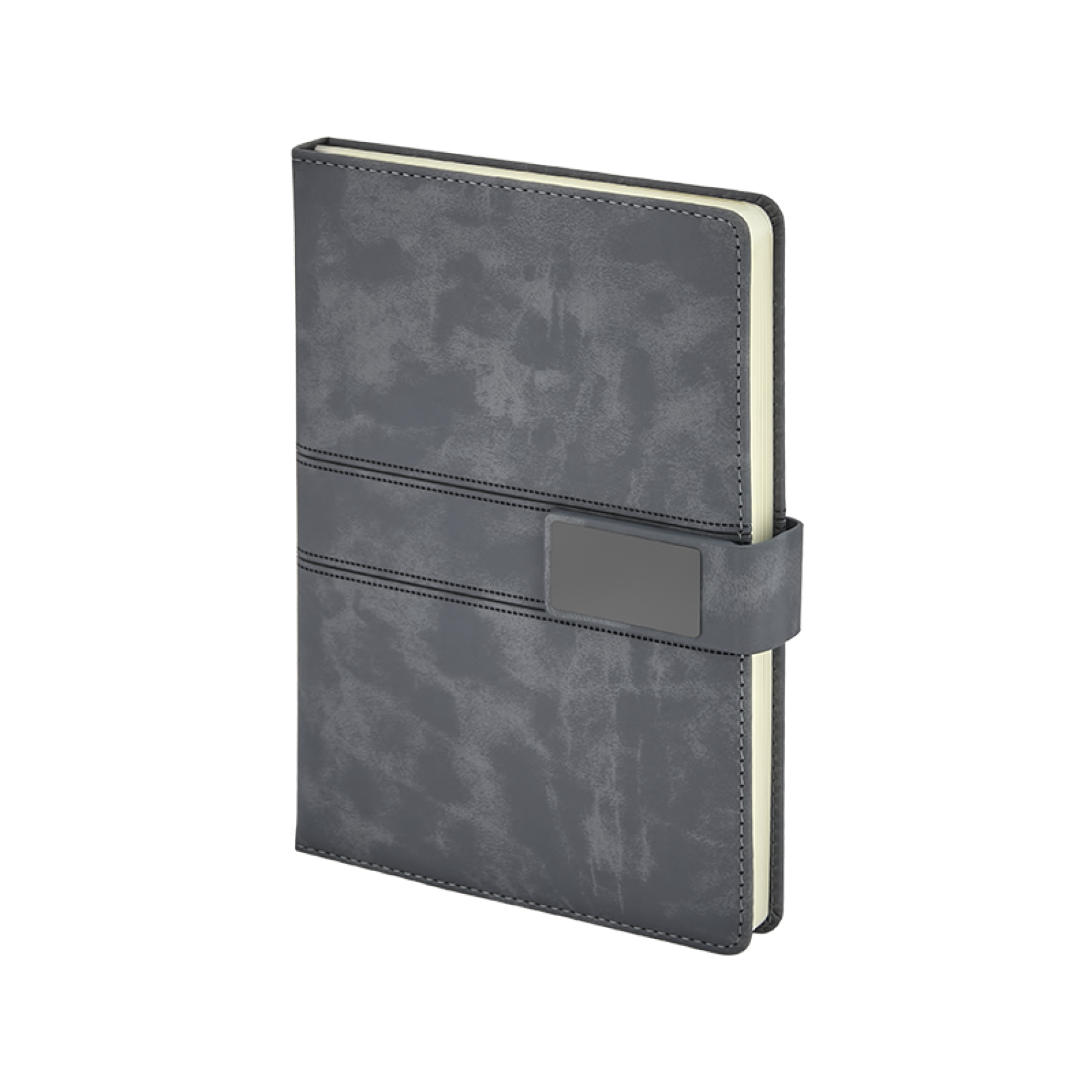 PZ22113 gri metal etiketli tokalı termo deri defter