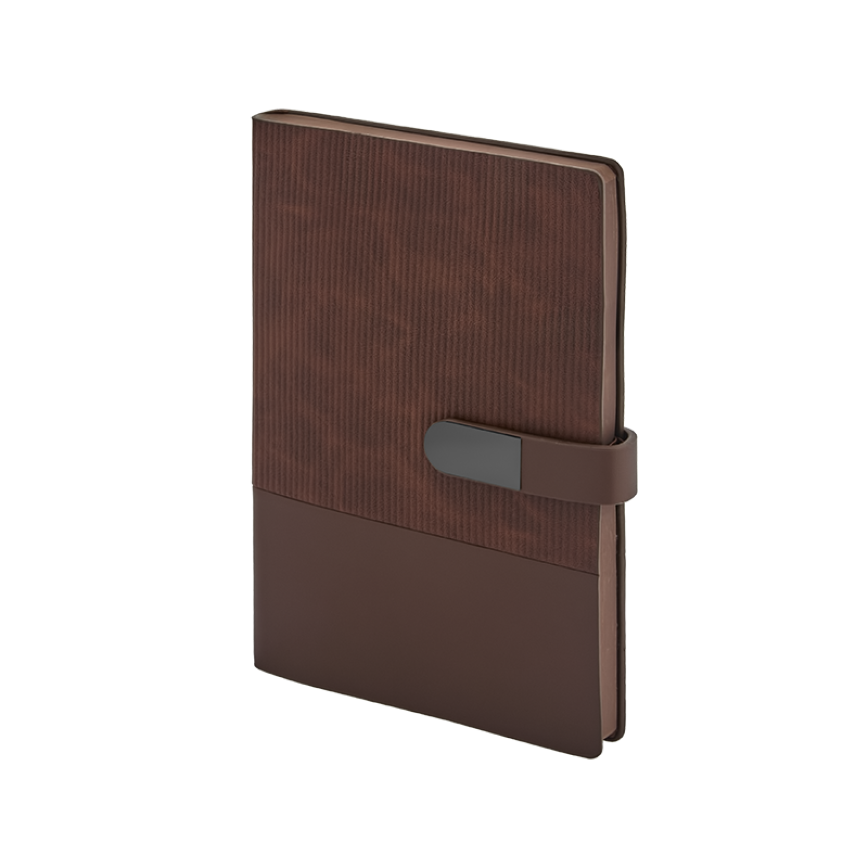 PZ22114 taba metal etiketli tokalı yumuşak termo deri kapaklı defter