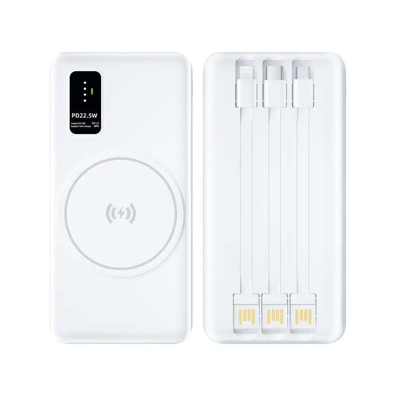 10000 mAh PD Hızlı ve Wireless Şarj Özellikli Dahili Kablolu Powerbank Promozone