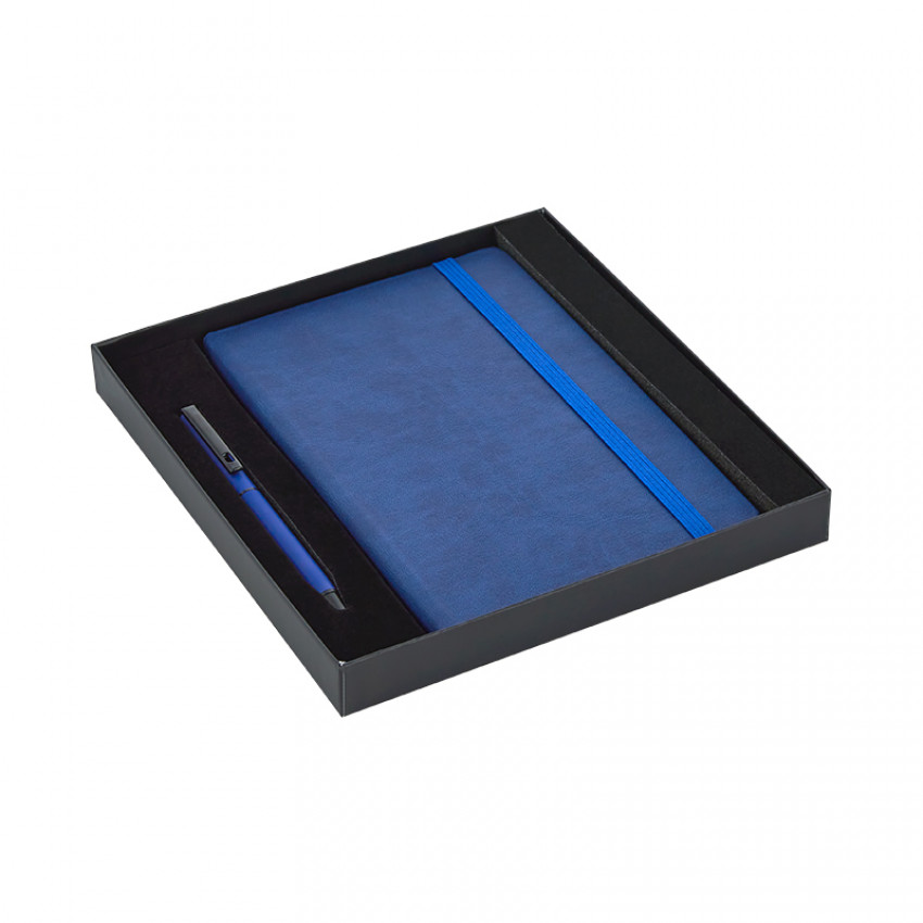 Hediyelik Set - 13X21 Renkli Kenar Not Defteri Metal Rubber Gövde Roller Kalem Promozone