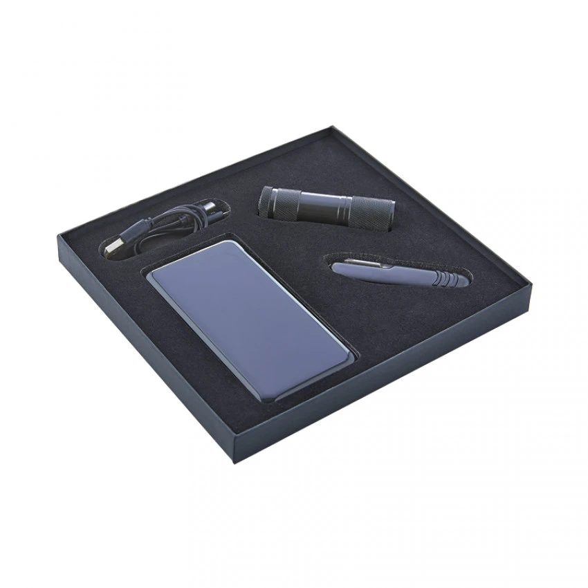 Hediyelik Set - 10.000 Mah Powerbank - 7 Fonksiyonlu Çakı - Led Elfeneri Promozone
