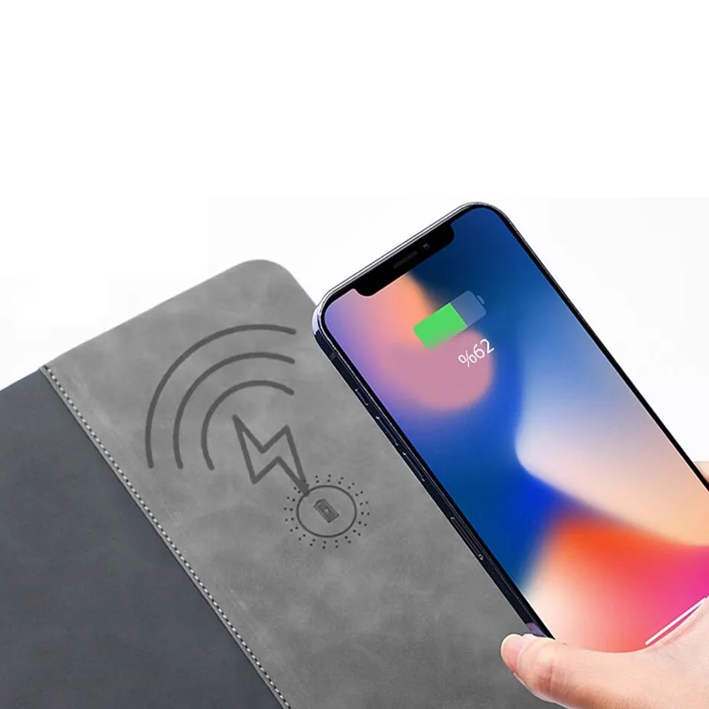 Wireless Kablosuz Şarj Özellikli Deri Mouse Pad Promozone