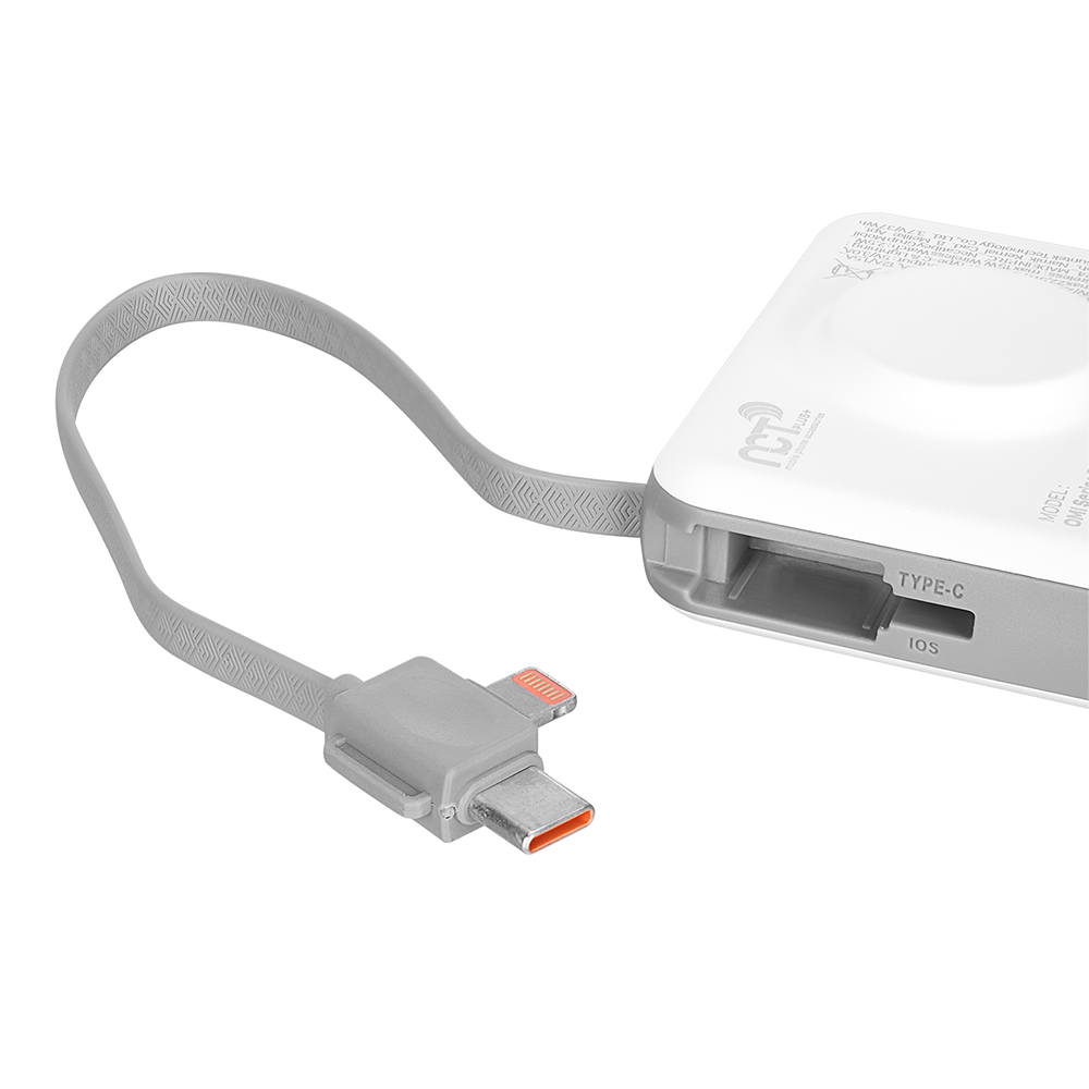 NCT PLUS OMI Series P10 10000mAh PD20W + QC3.0 18W 15W Magsafe + Watch Beyaz LCD Taşınabilir Pil Şarj Cihazı Powerbank Promozone