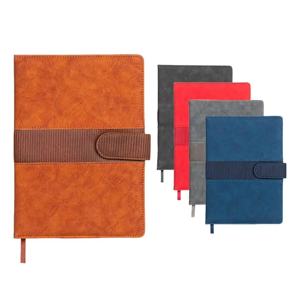 15 x 21 cm Termo PU Sert Kapaklı Tarihsiz Defter 224 Sayfa 80 gr Krem Çizgili İç Kağıt Renkli Kenarlı Kalem Tutuculu Karton Kılıflı