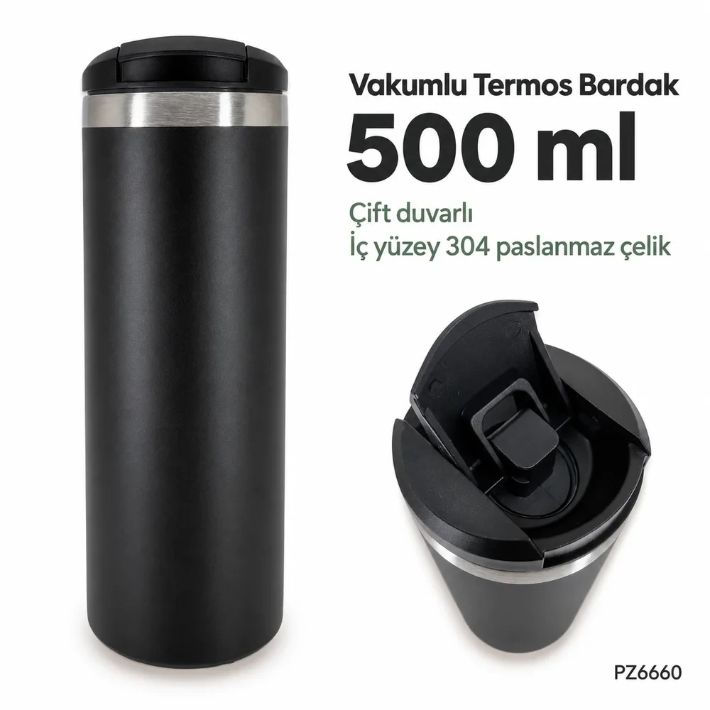 500 ml Çift Duvarlı Vakumlu Termos Bardak