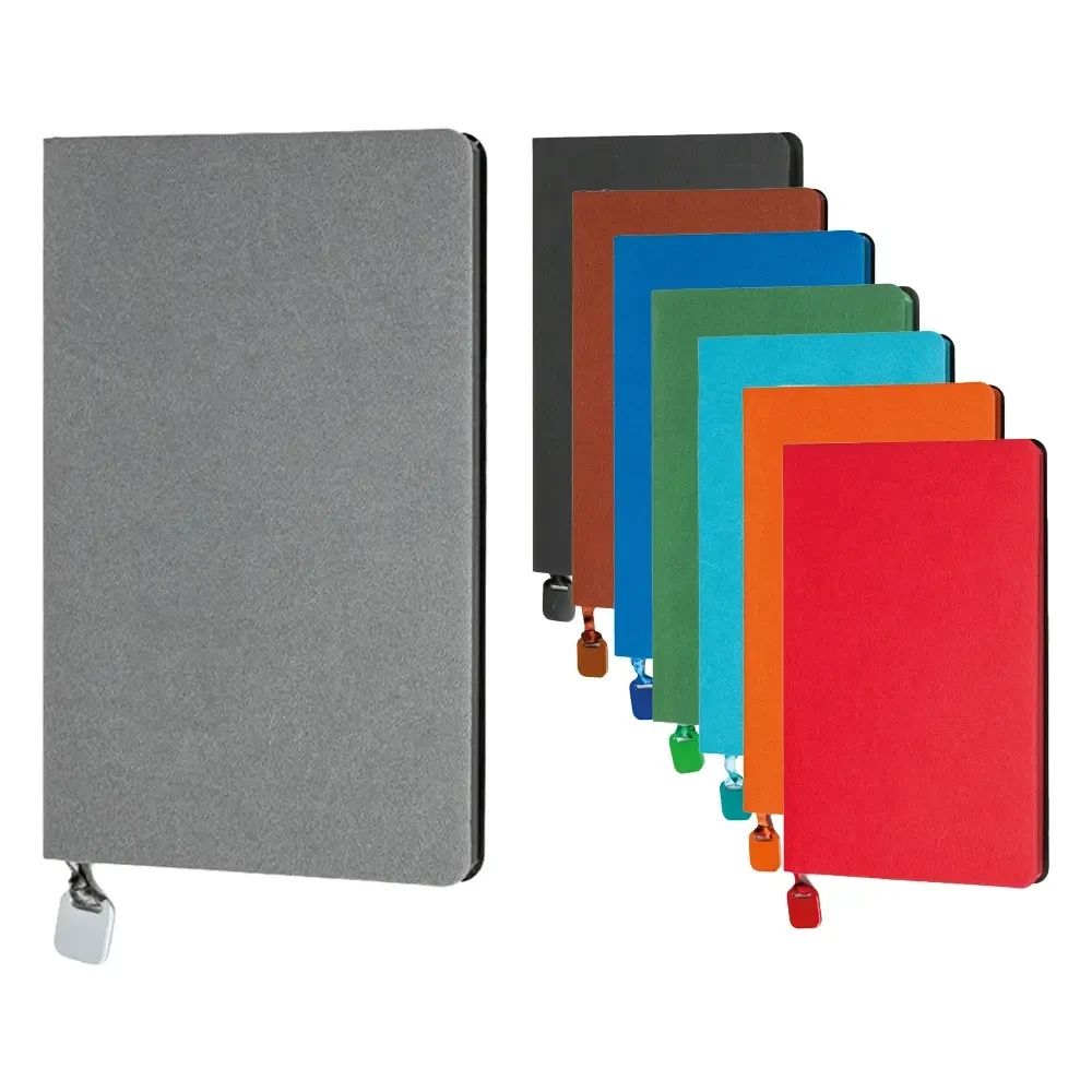 13 x 21 cm Termo PU Yumuşak Kapaklı Tarihsiz Defter 160 Sayfa 70 gr Krem Çizgili İç Kağıt Renkli Kenar Metal Renkli Tokalı Karton Kılıflı