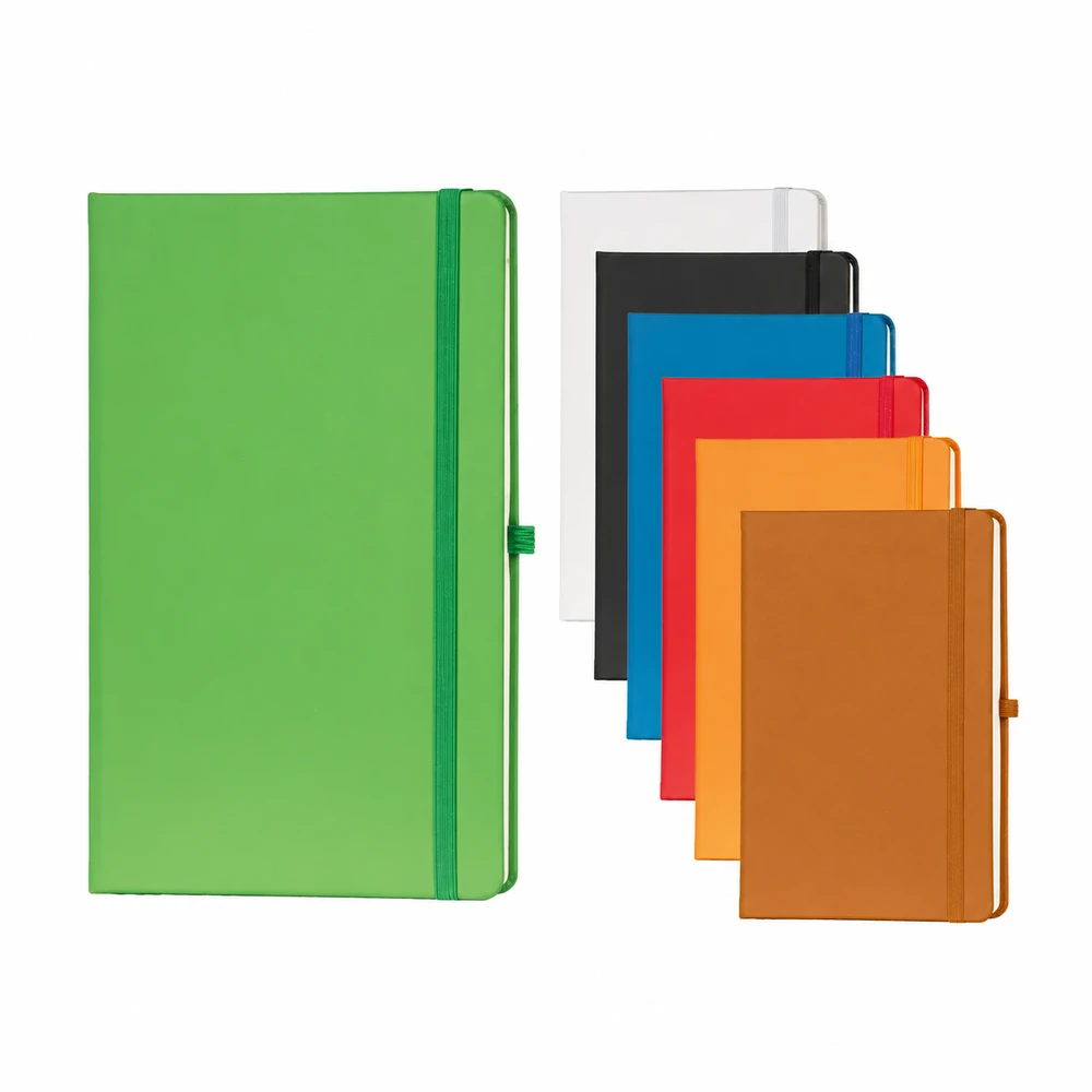 13 x 21 cm Suni Deri Sert Kapaklı Tarihsiz Defter 160 Sayfa 60 gr Holmen Krem Çizgili Lastikli Kalem Tutuculu