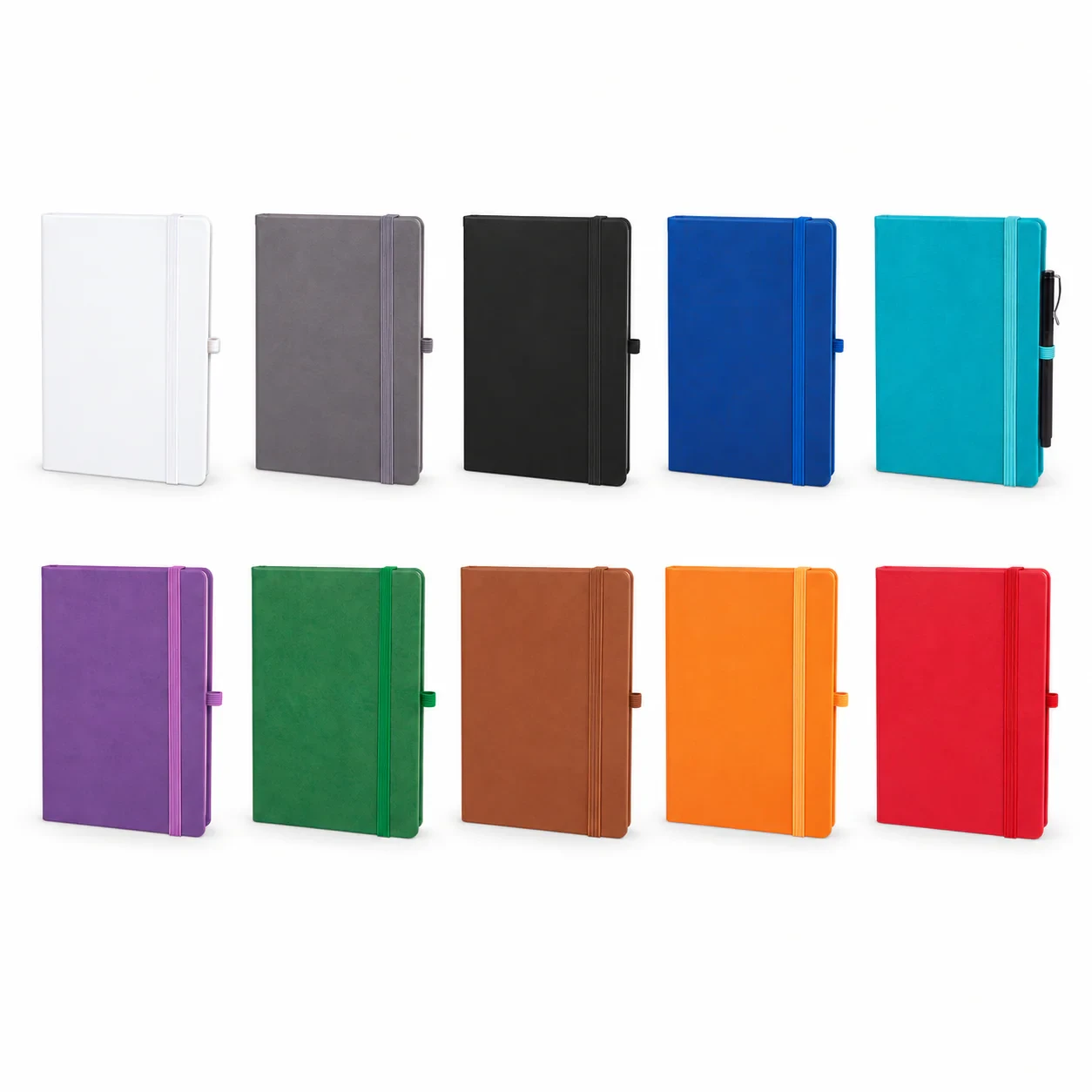 13×21 cm Lastikli ve Kalem Tutuculu Termo Deri Kapaklı, 80 gr Ivory Kağıtlı, 224 Sayfa Çizgili Tarihsiz Defter