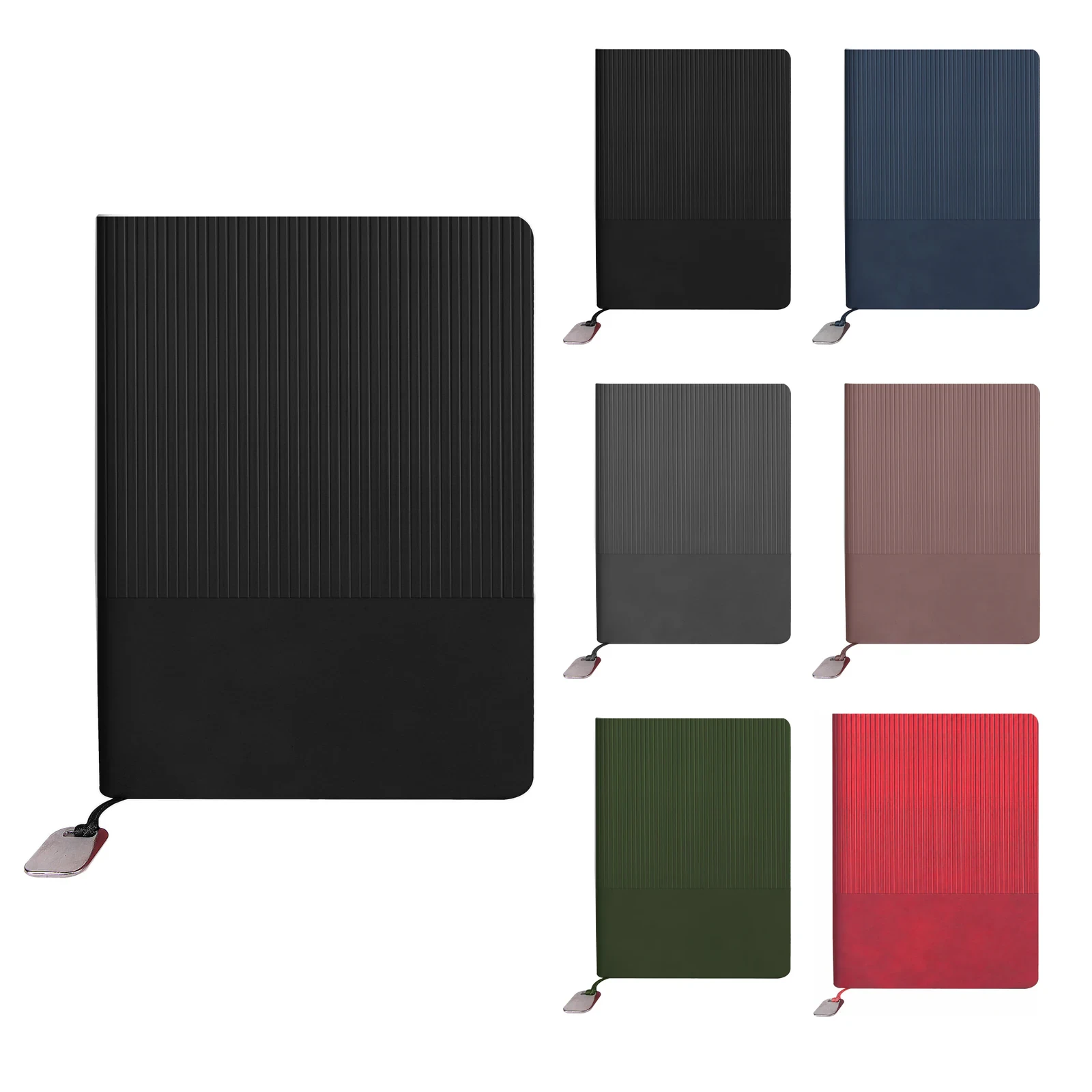 15x21 cm Dikey Dokulu Yumuşak Termo Deri Kapaklı 80 gr Ivory Kağıtlı 224 Sayfa Çizgili Tarihsiz Defter Promozone