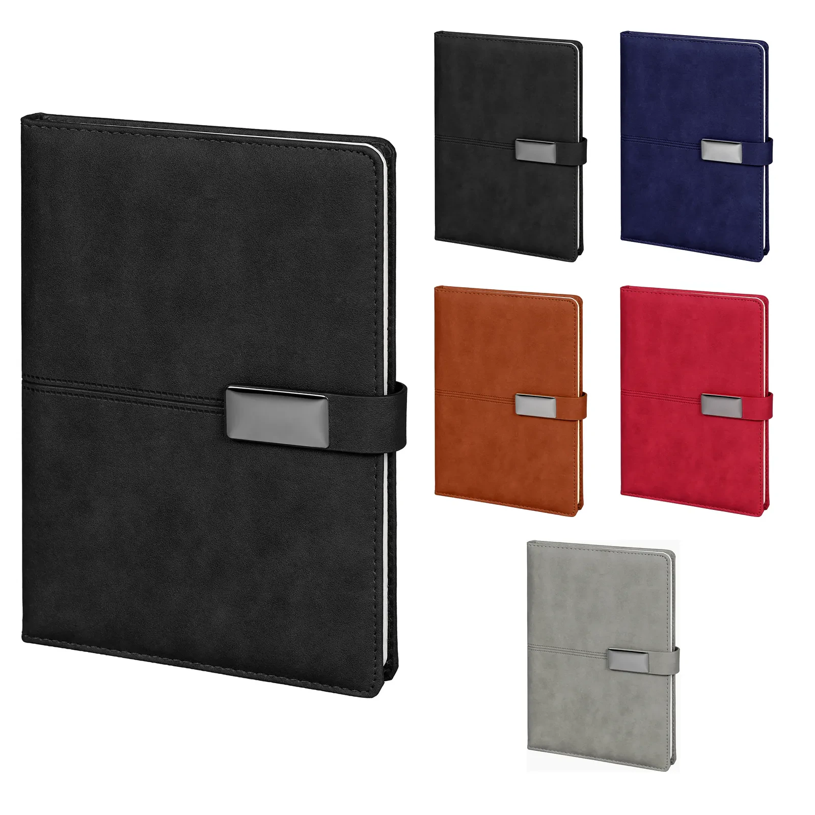 15x21 cm Metal Etiketli Mıknatıslı Termo Deri Kapaklı 80 gr Ivory Kağıtlı 224 Sayfa Çizgili Tarihsiz Defter Promozone
