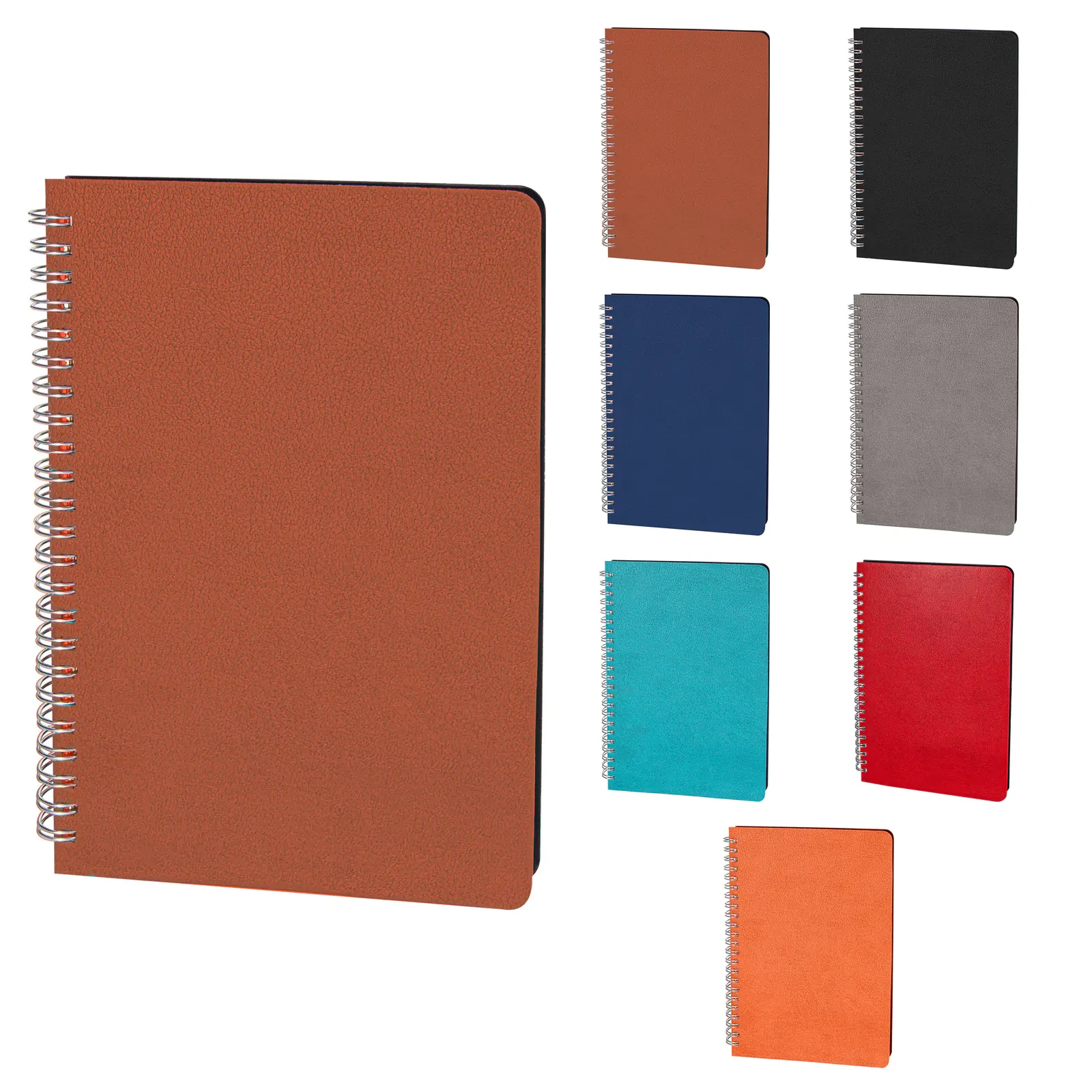 PZ22136 spiralli yumuşak termo deri defter ve yedi renk seçeneği