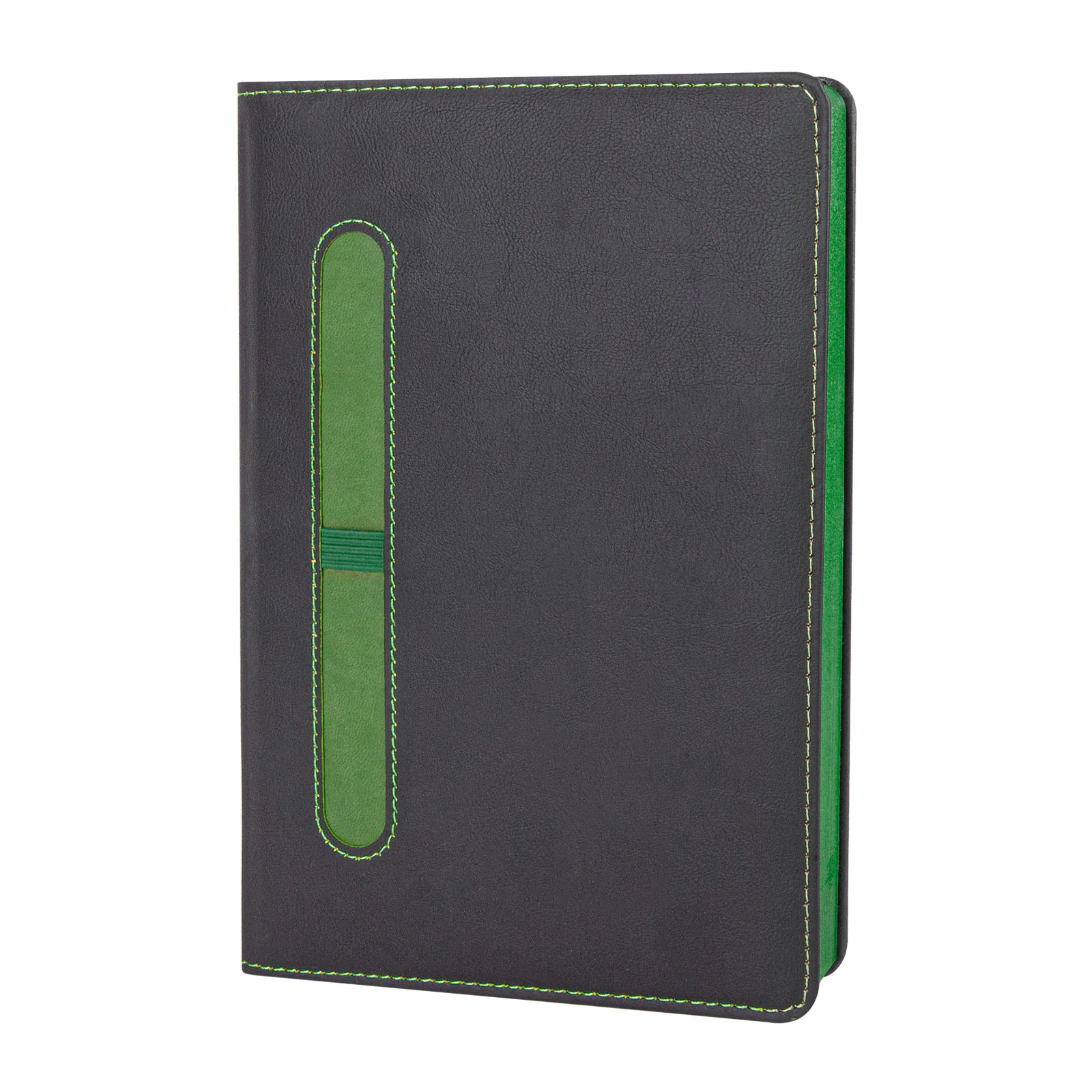 PZ22104 siyah kapaklı yeşil detaylı defter