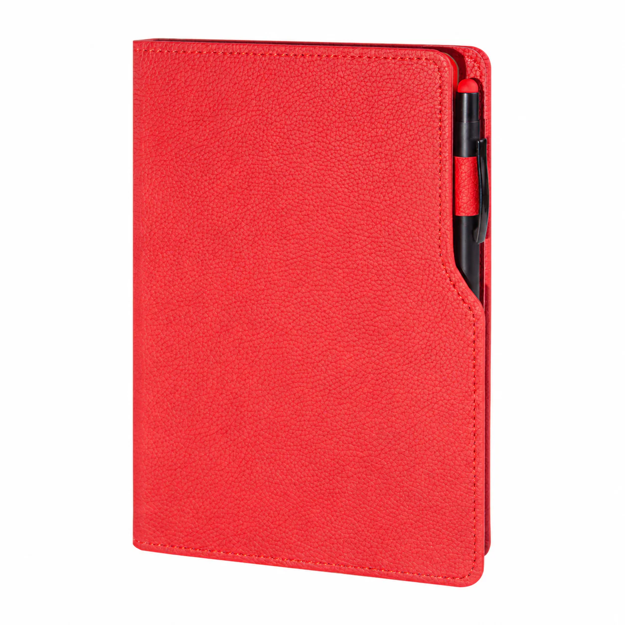 14,5×21 cm Kalem Tutuculu, Kenarları Boyalı Termo Deri Kapaklı, 80 gr Ivory Kağıtlı, 224 Sayfa Çizgili Tarihsiz Defter