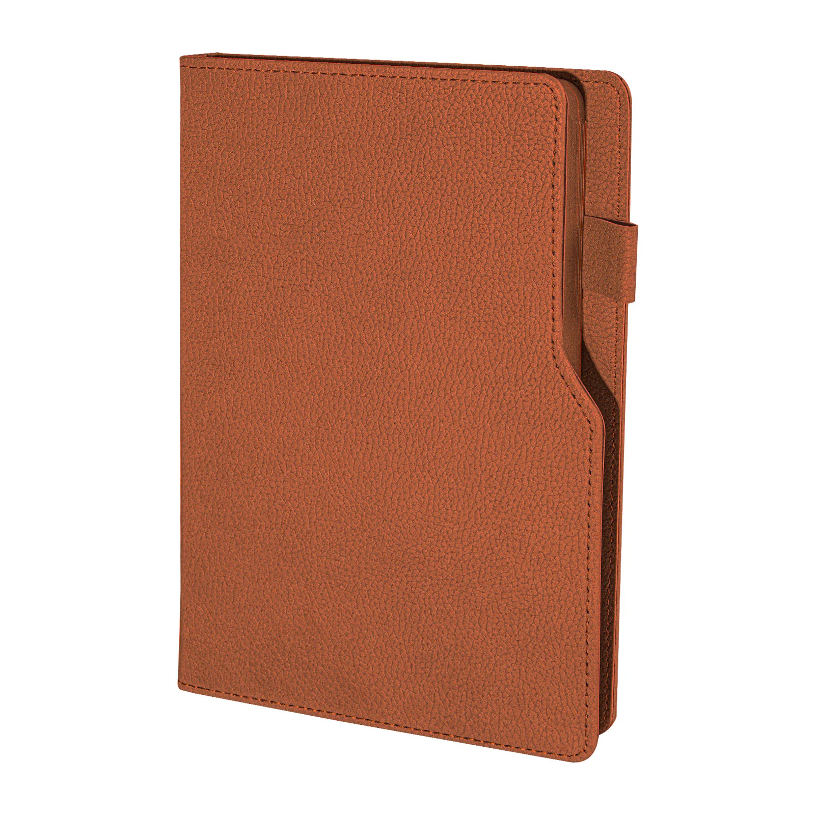 14,5×21 cm Kalem Tutuculu, Kenarları Boyalı Termo Deri Kapaklı, 80 gr Ivory Kağıtlı, 224 Sayfa Çizgili Tarihsiz Defter Promozone