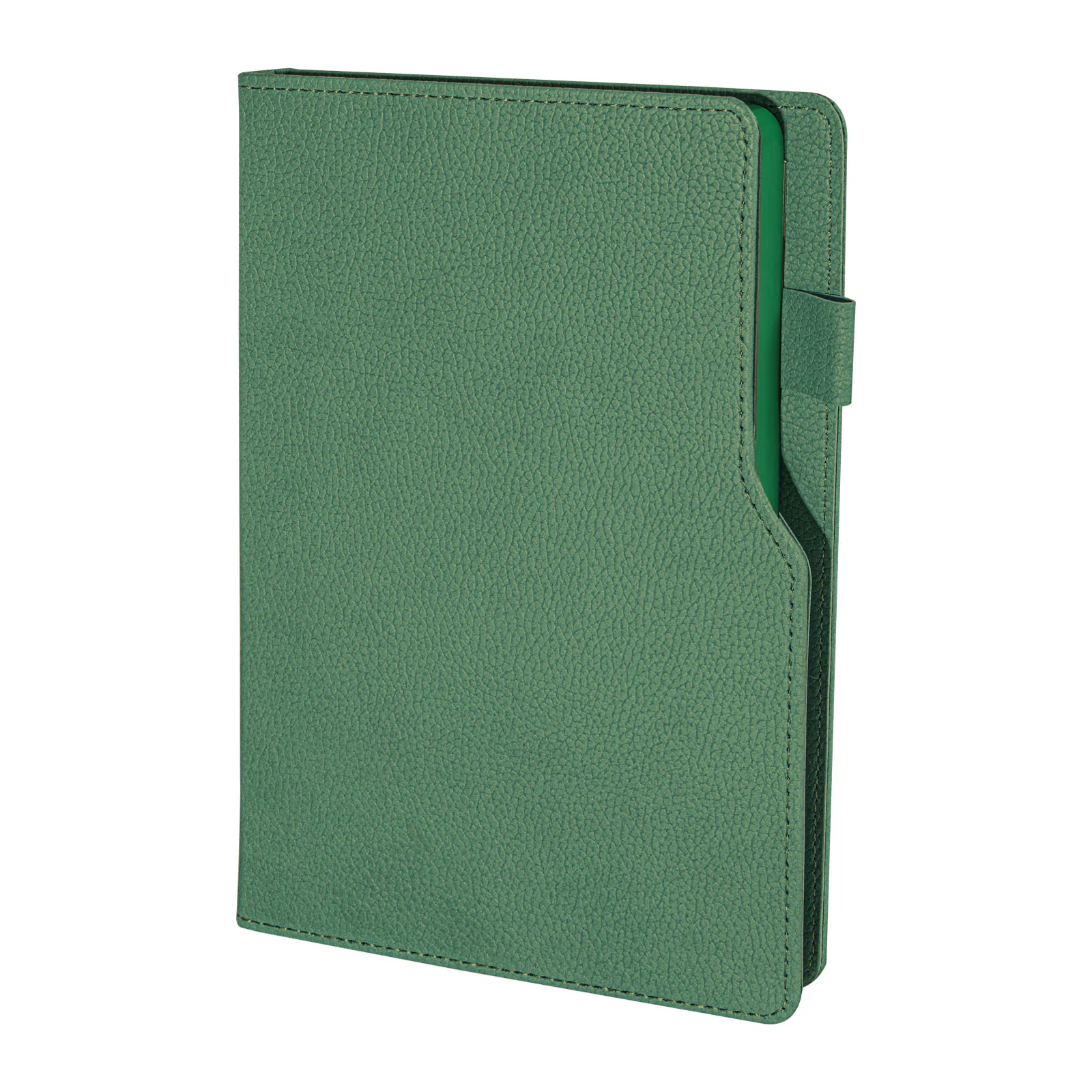 14,5×21 cm Kalem Tutuculu, Kenarları Boyalı Termo Deri Kapaklı, 80 gr Ivory Kağıtlı, 224 Sayfa Çizgili Tarihsiz Defter Promozone