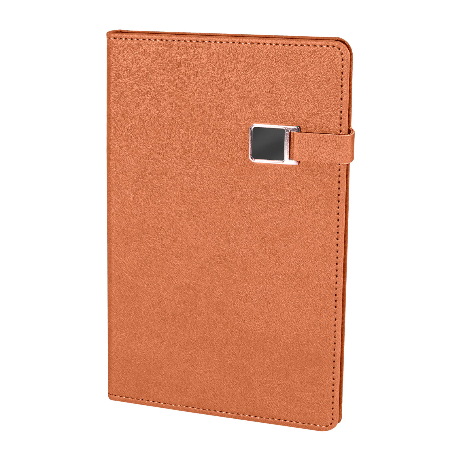 13×21 cm Metal Detaylı Mıknatıslı Termo Deri Kapaklı, Kenarları Boyalı, 80 gr Ivory Kağıtlı, 224 Sayfa Çizgili Tarihsiz Defter