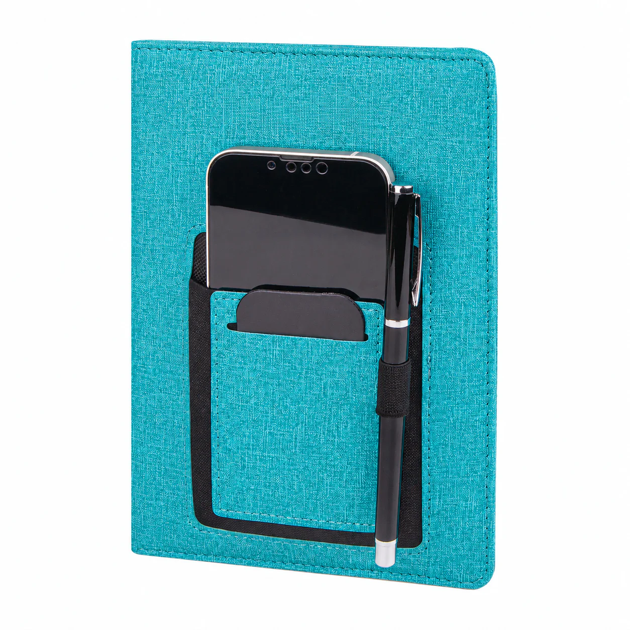 15×21 cm Telefon ve Kart Cepli Termo Deri Kapaklı, 80 gr Ivory Kağıtlı, 224 Sayfa Çizgili Tarihsiz Defter
