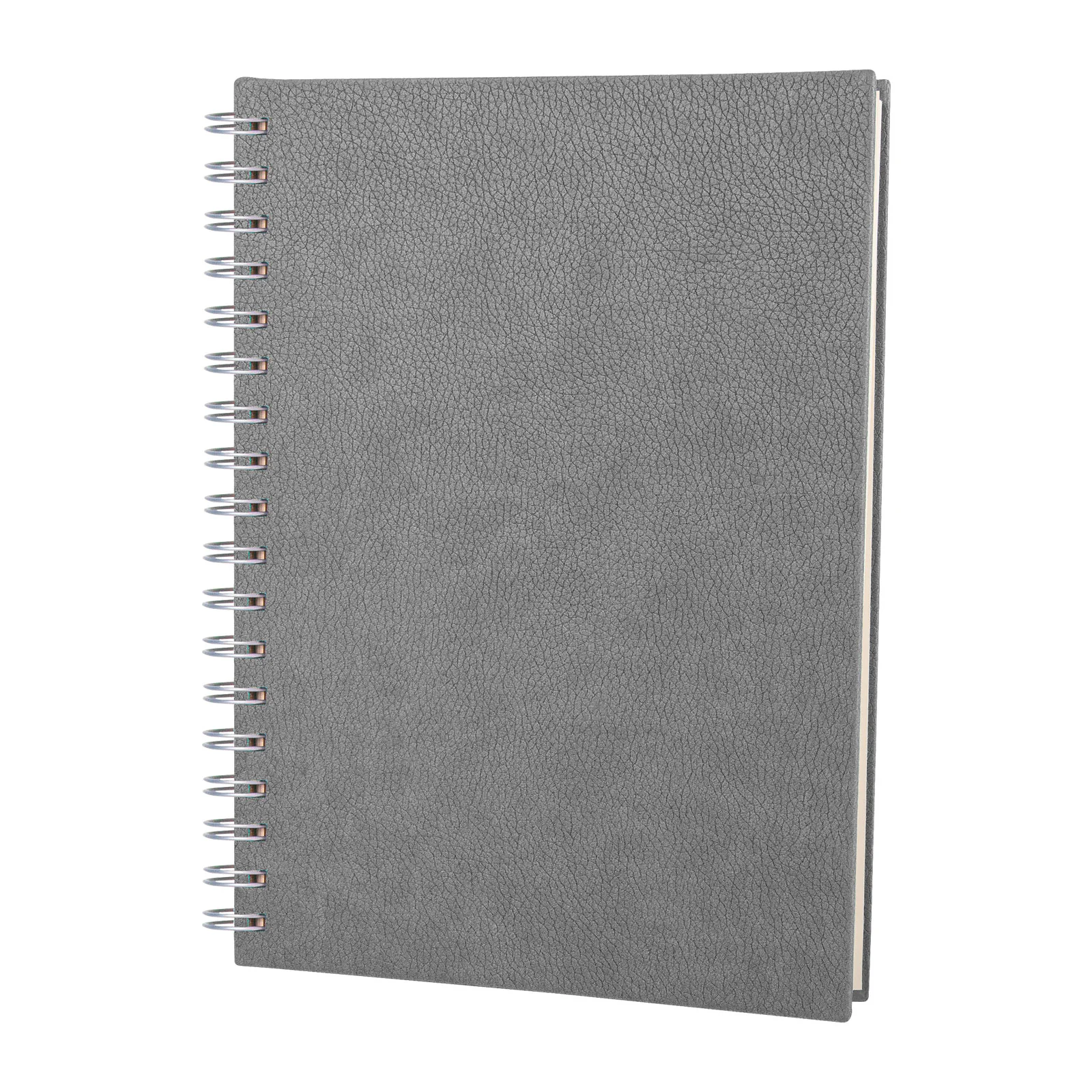 17x24 cm Spiralli Termo Deri Kapaklı 80 gr Ivory Kağıtlı 208 Sayfa Kareli Tarihsiz Defter