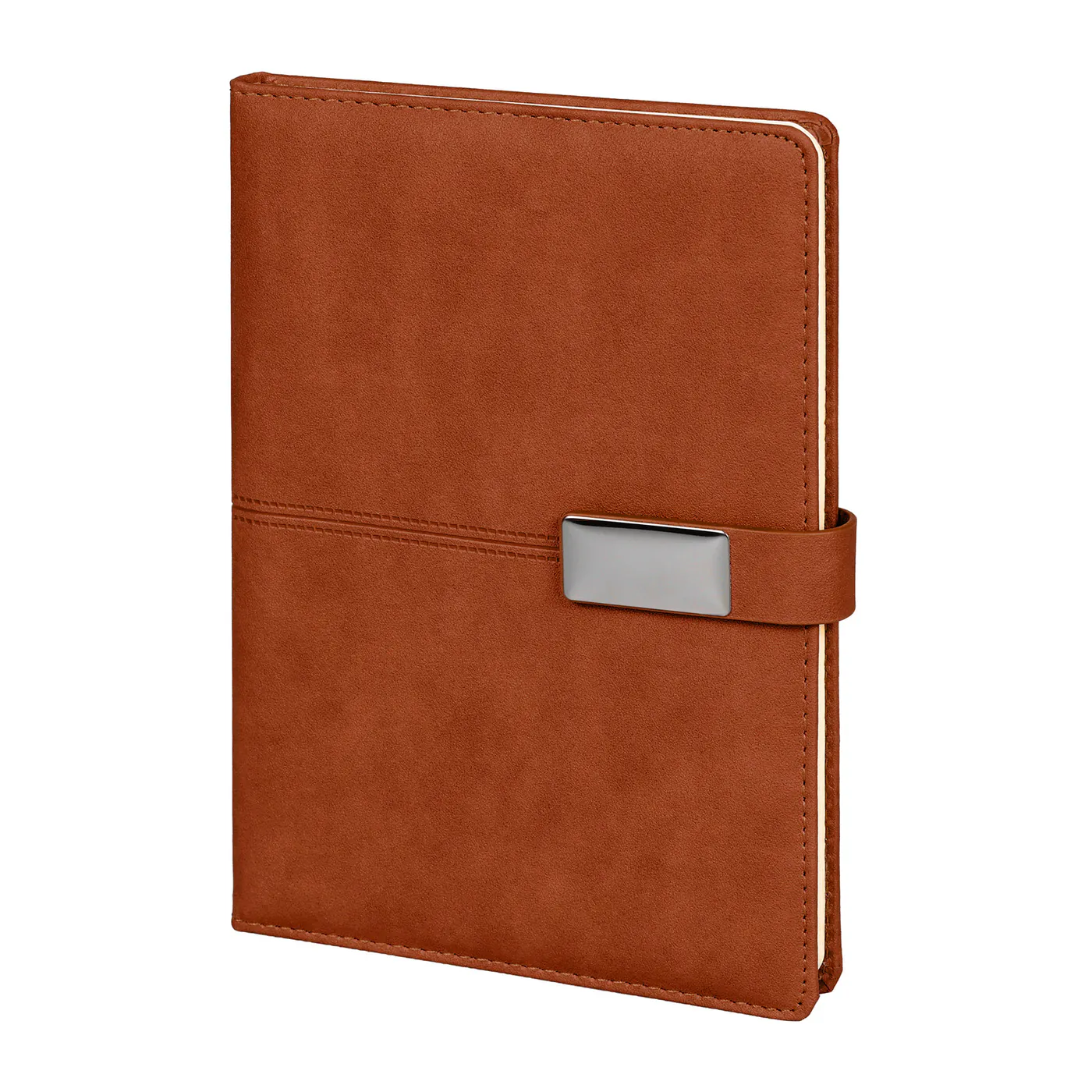 15x21 cm Metal Etiketli Mıknatıslı Termo Deri Kapaklı 80 gr Ivory Kağıtlı 224 Sayfa Çizgili Tarihsiz Defter Promozone