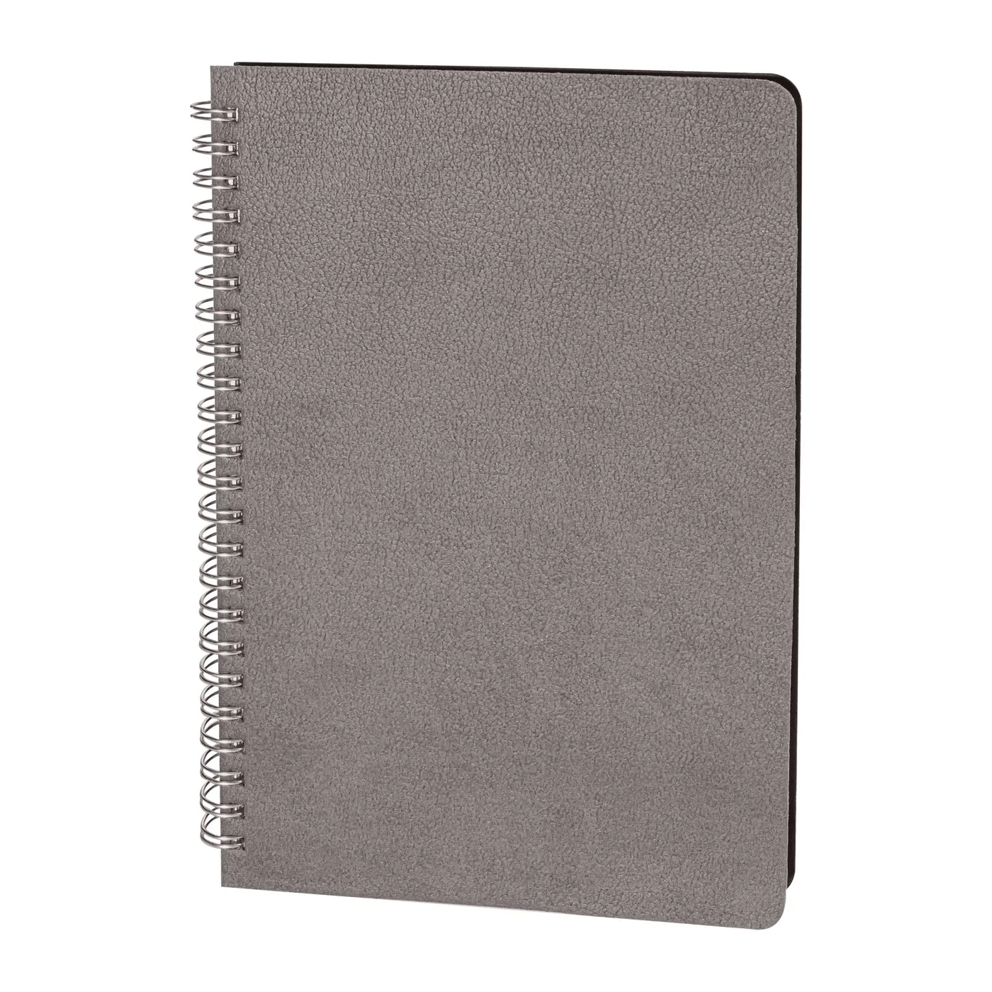 PZ22136 gri spiralli yumuşak termo deri kapaklı defter