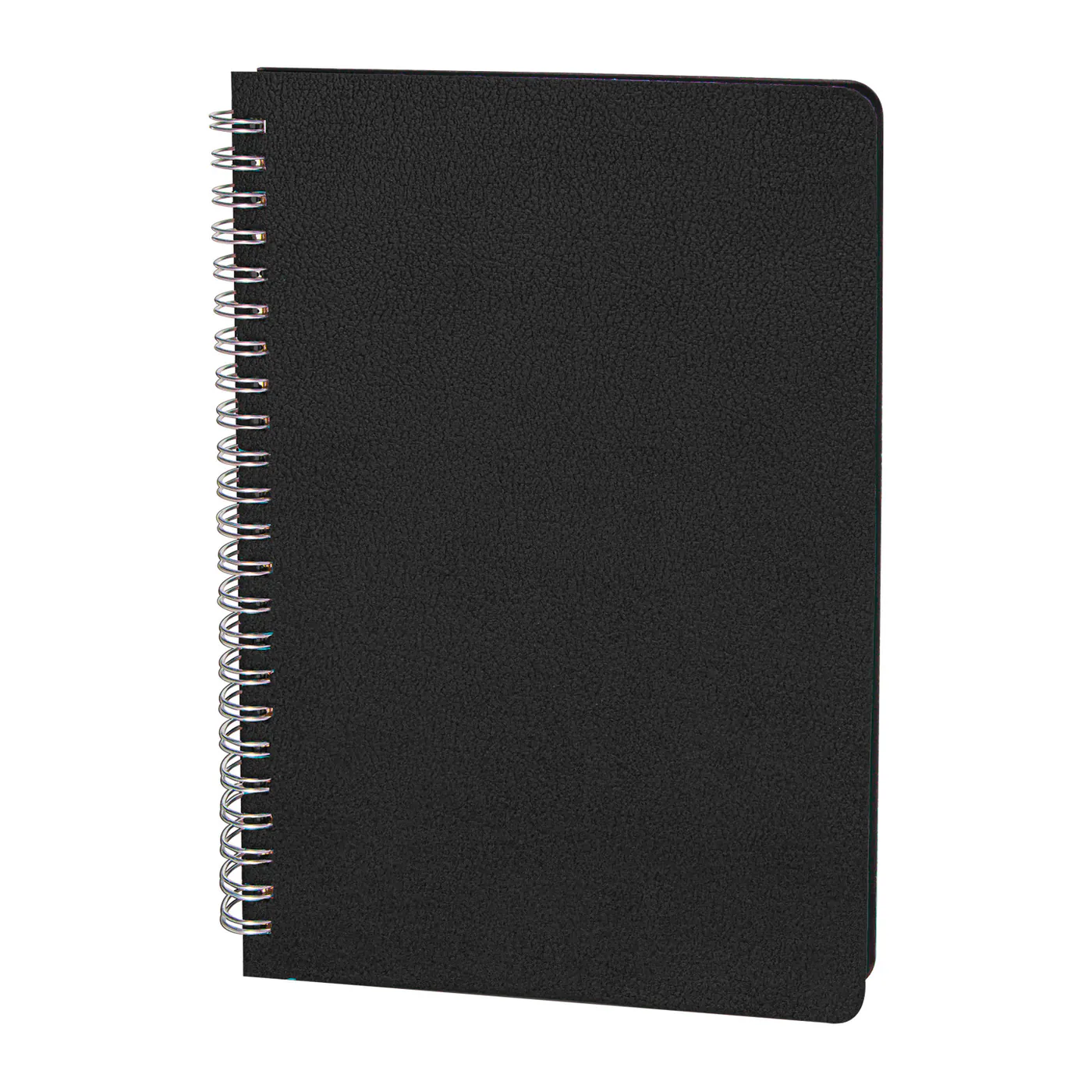PZ22136 siyah spiralli yumuşak termo deri kapaklı defter