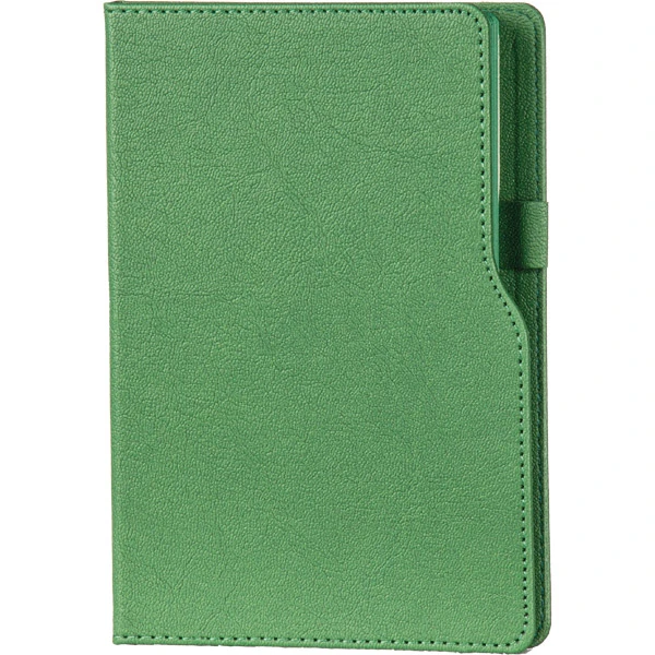 PZ2273 yeşil kalem tutuculu termo PU sert kapaklı tarihsiz defter