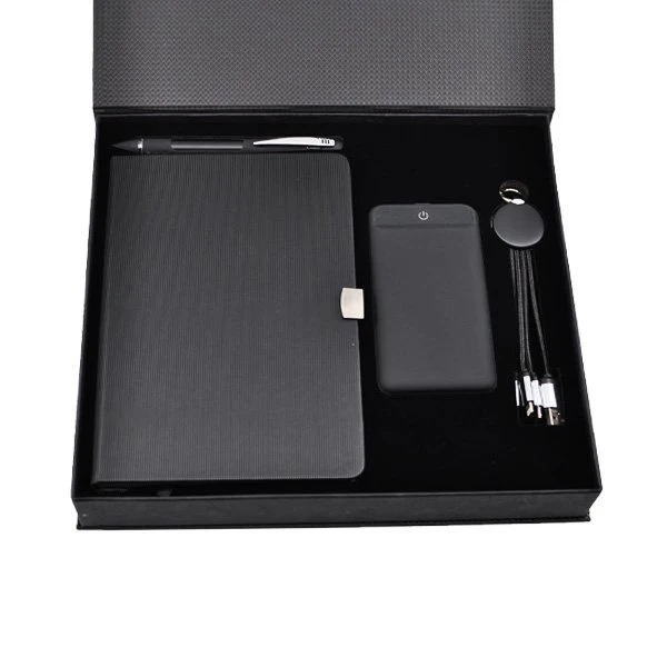 Işıklı Set (10.000 mAh Powerbank - Işıklı Kalem - Işıklı Kablo - 13x21cm Deri Defter) Promozone