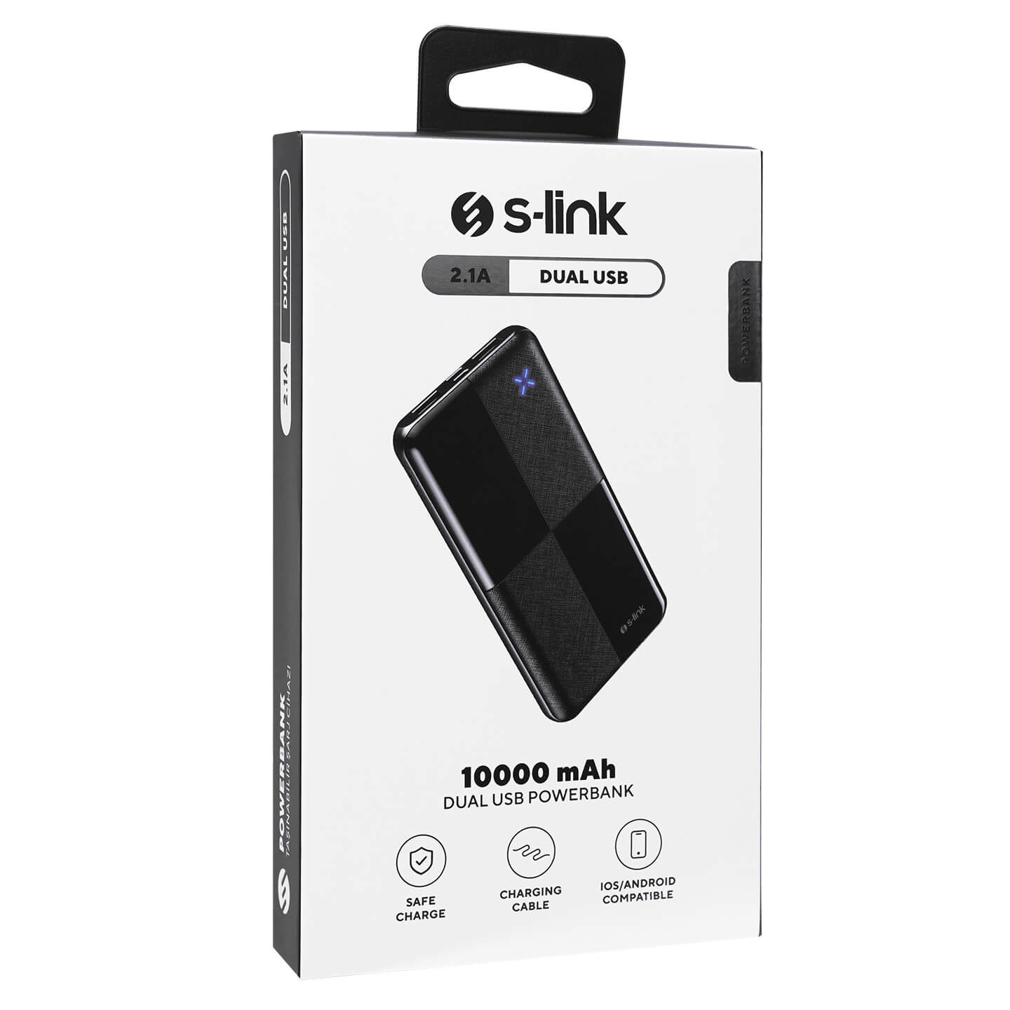S-link IP-G12N 10000mAh Micro+Usb+ Type-C Giriş+Çıkış Taşınabilir Pil Şarj Cihazı Powerbank Promozone