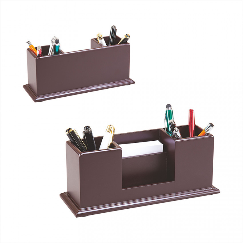 Ahşap Kalemlik ve Not Kağıt Bölmeli Masa Seti Promozone