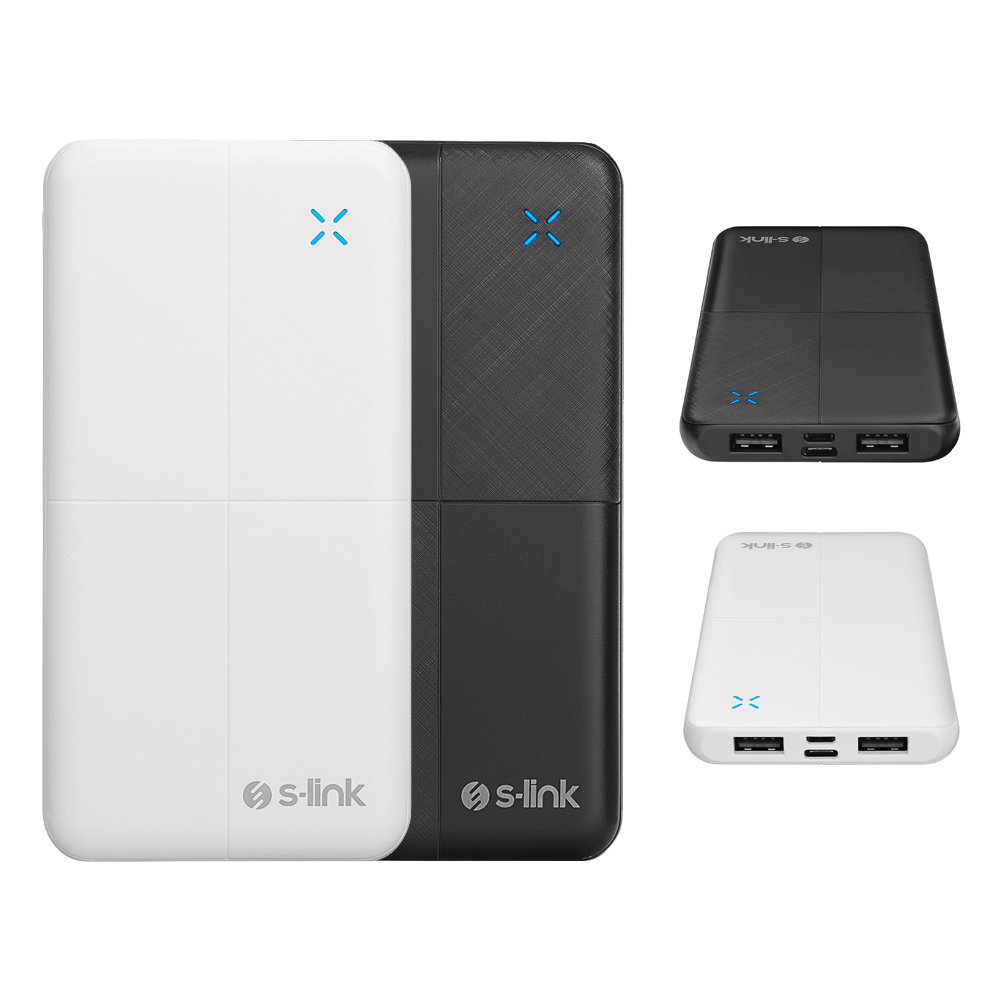 S-link IP-G12N 10000mAh Micro+Usb+ Type-C Giriş+Çıkış Taşınabilir Pil Şarj Cihazı Powerbank Promozone