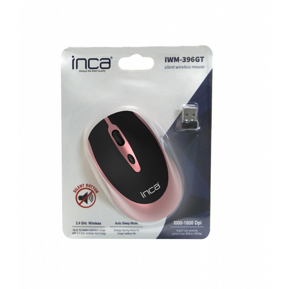 INCA IWM-396GT 1600 Dpi Sessiz Rose Gold Wireless Mouse Promozone