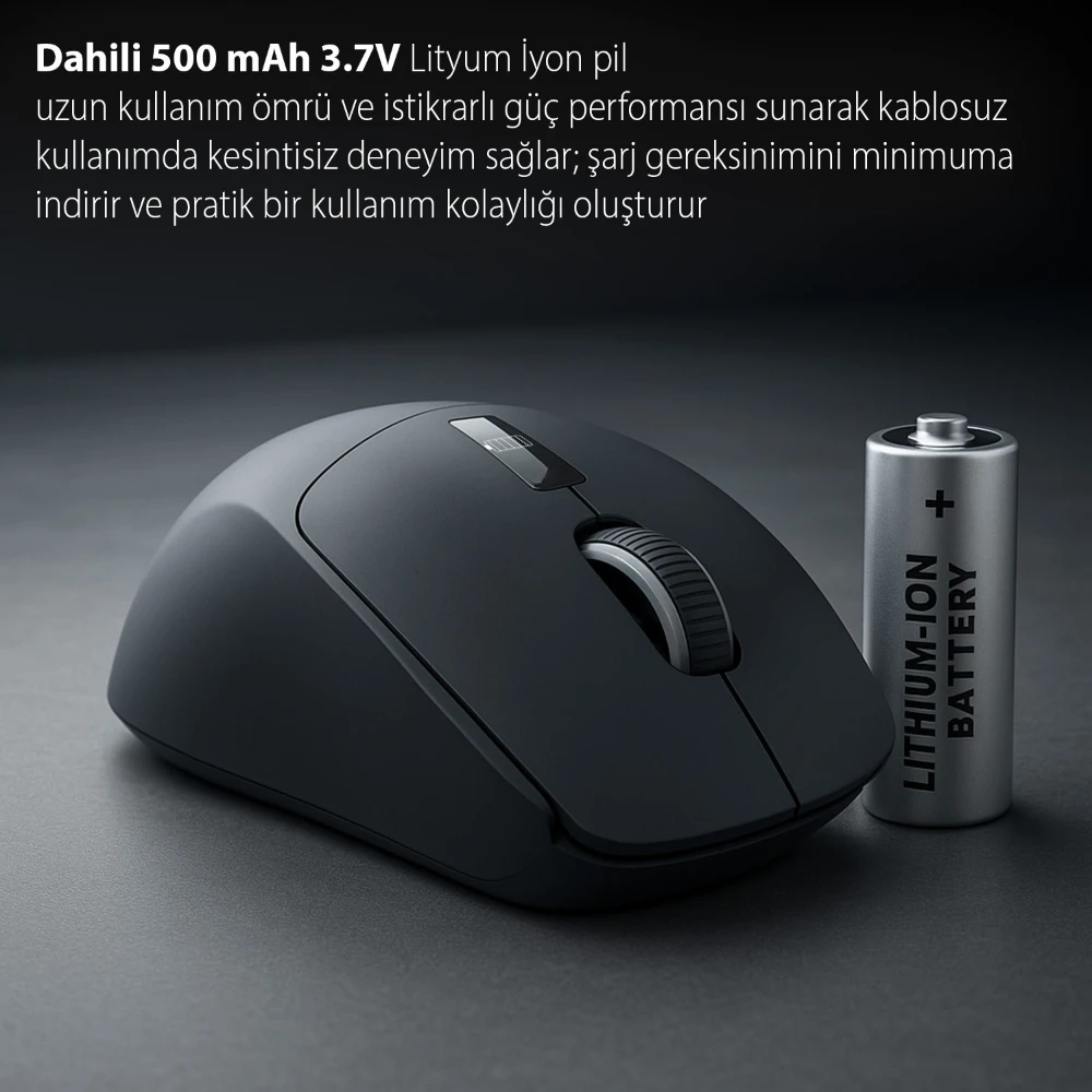Inca IWM-397T Dual Mod Bluetooth+Wireless LED İndicator Screen Rechargeable Silent Mouse Promozone