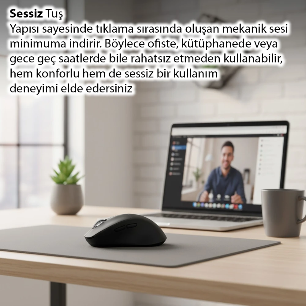 Inca IWM-397T Dual Mod Bluetooth+Wireless LED İndicator Screen Rechargeable Silent Mouse Promozone