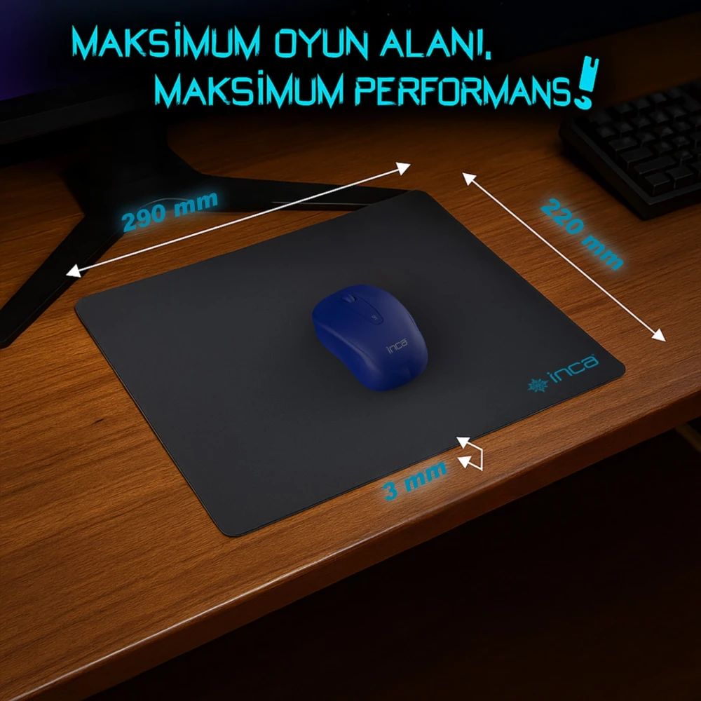 INCA IMP-016 – 220 × 290 × 3 mm Small Gaming Mouse Pad Promozone
