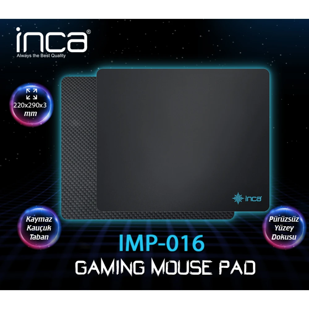 INCA IMP-016 – 220 × 290 × 3 mm Small Gaming Mouse Pad Promozone