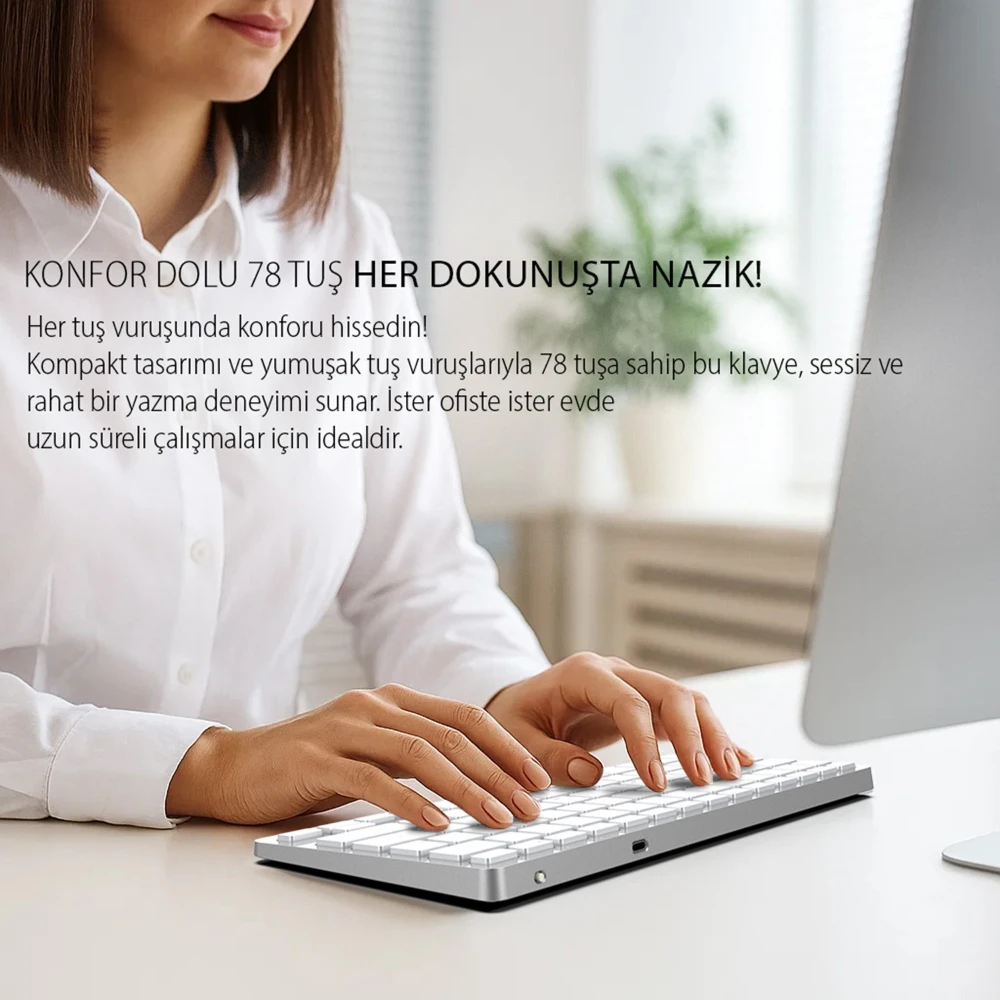 Inca IBK-565BT Şarj Edilebilir Kablosuz Klavye Promozone