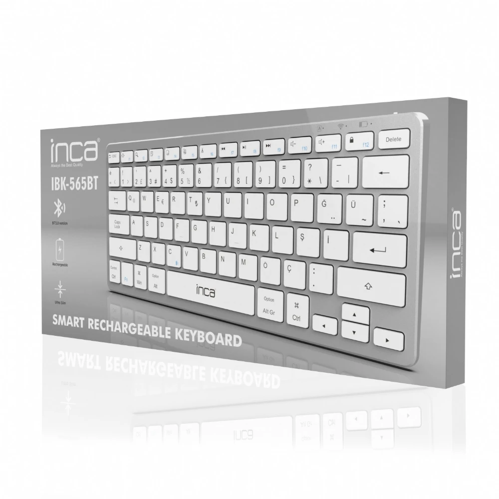 Inca IBK-565BT Şarj Edilebilir Kablosuz Klavye Promozone