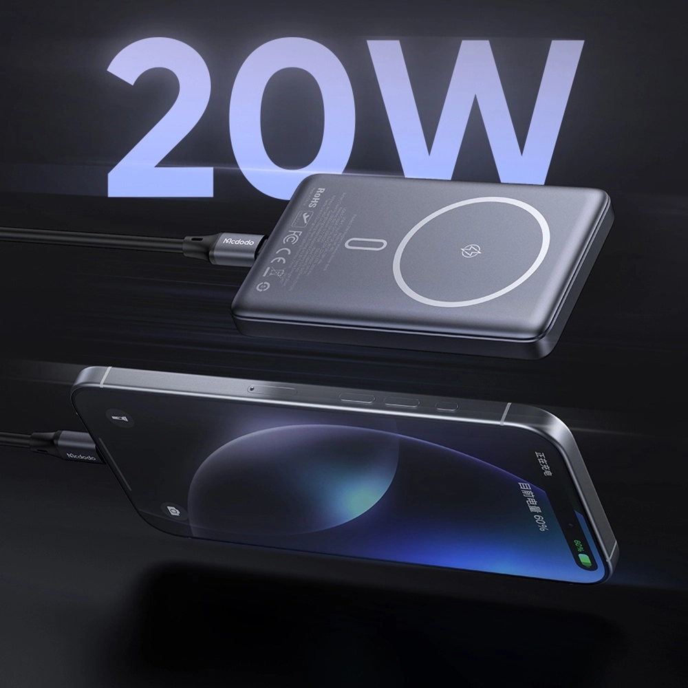 Mcdodo MC-4651 10000mAh 20W Metal Ultra İnce Magsafe Uyumlu Manyetik Kablosuz Powerbank Promozone