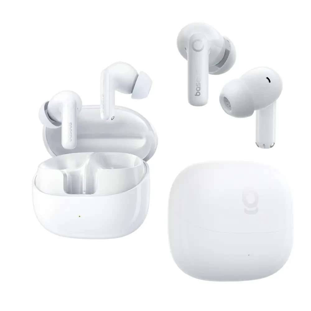 Baseus Bass BP1 Pro 50 dB Gürültü Engellemeli Kablosuz Kulaklık, 6 Mikrofonlu AI Net Arama, IP55, 55 Saat Oynatma Süresi, Bluetooth 6.0, Beyaz Promozone