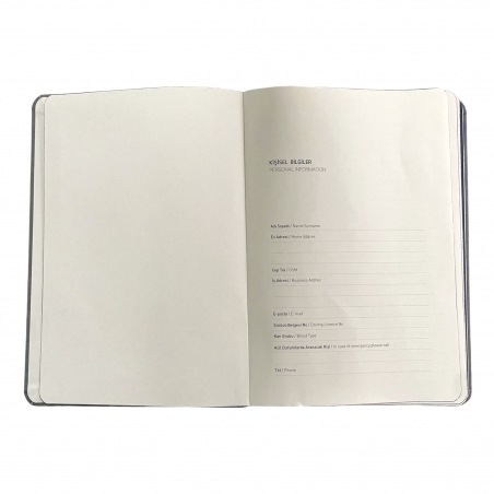 13 x 21 cm Termo Deri Kapaklı Tarihsiz  Defter 192 Sayfa Krem İç Kağıt Kalem Geçmeli Çizgili Promozone