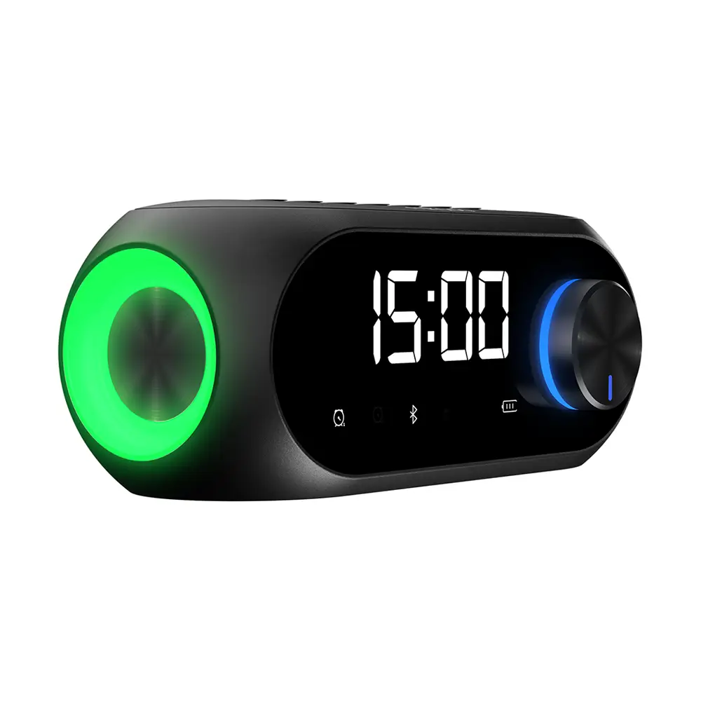 Mikado MD-W7 1200mAh 5W Siyah Bluetooth-Aux-Derece-Usb-FM Double Alarmlı Saat Speaker Hoparlör