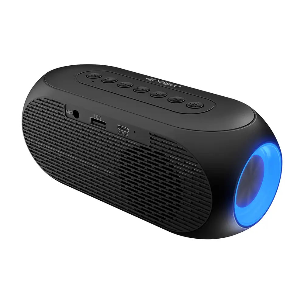 Mikado MD-W7 1200mAh 5W Siyah Bluetooth-Aux-Derece-Usb-FM Double Alarmlı Saat Speaker Hoparlör